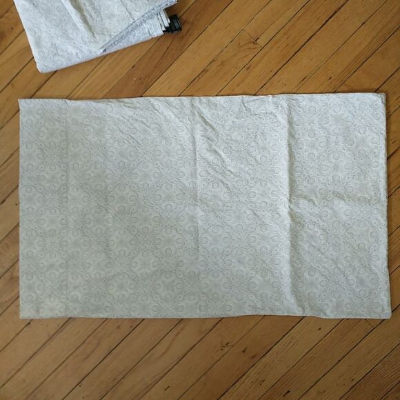 Ralph Lauren Queen Flat Sheet Standard Pillow Case Set Gray White MedallionFlora - Picture 3 of 6